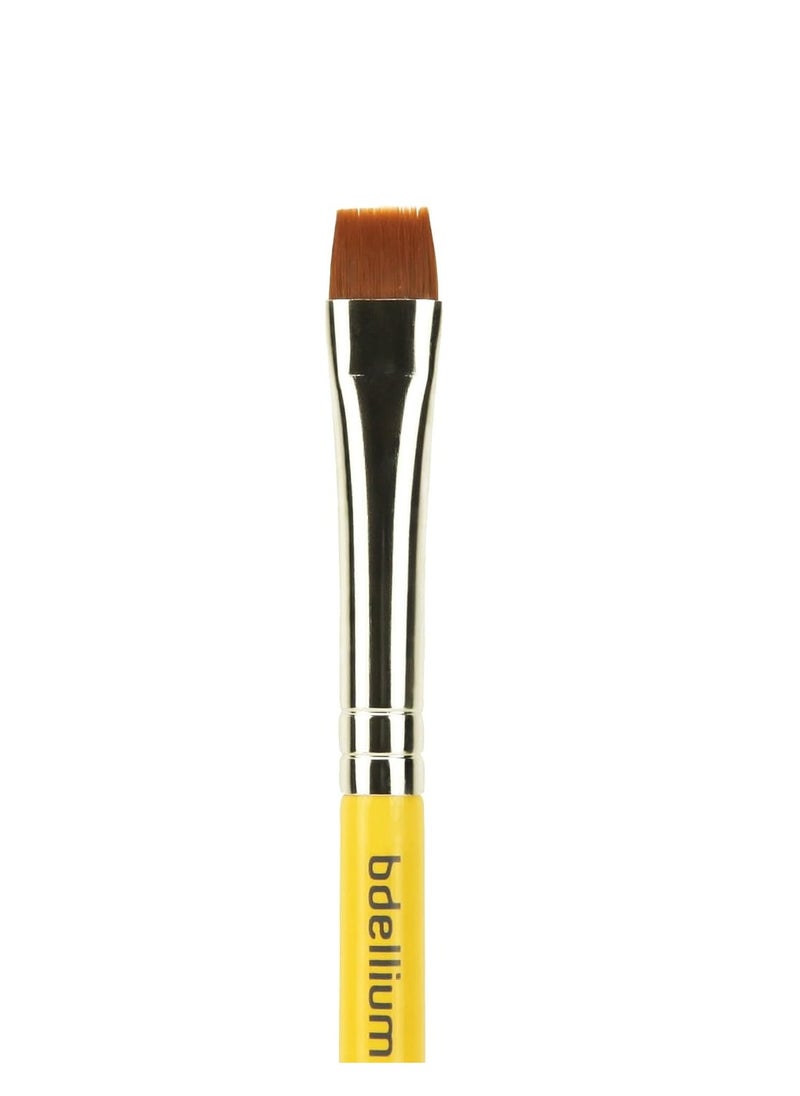 Bdellium Tools Bdellium Tools Professional Makeup Brush - Travel 714 Flat Eye Definer - Short Wooden Handle for Convenient Travel, For Eye Definition (Yellow, 1pc)  - Image 2