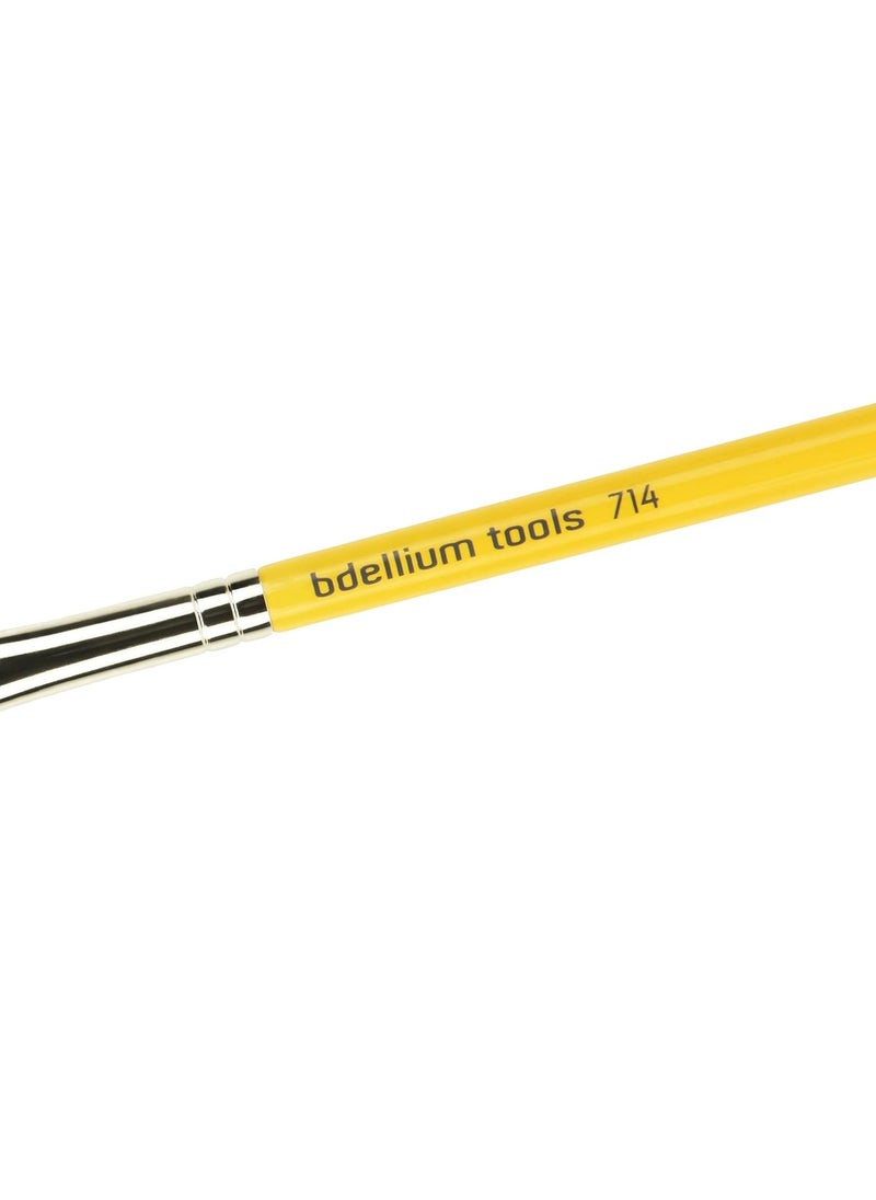Bdellium Tools Bdellium Tools Professional Makeup Brush - Travel 714 Flat Eye Definer - Short Wooden Handle for Convenient Travel, For Eye Definition (Yellow, 1pc)  - Image 3