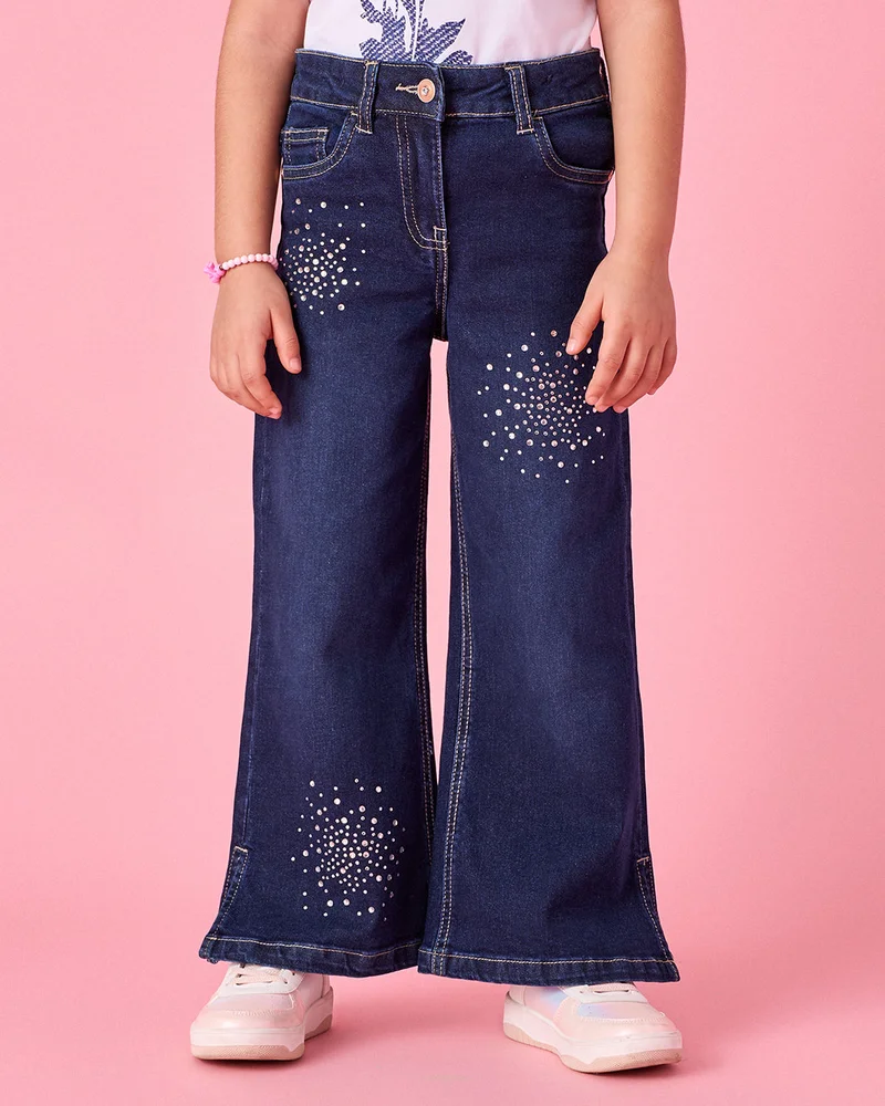 Redtag Girls Blue Embellished