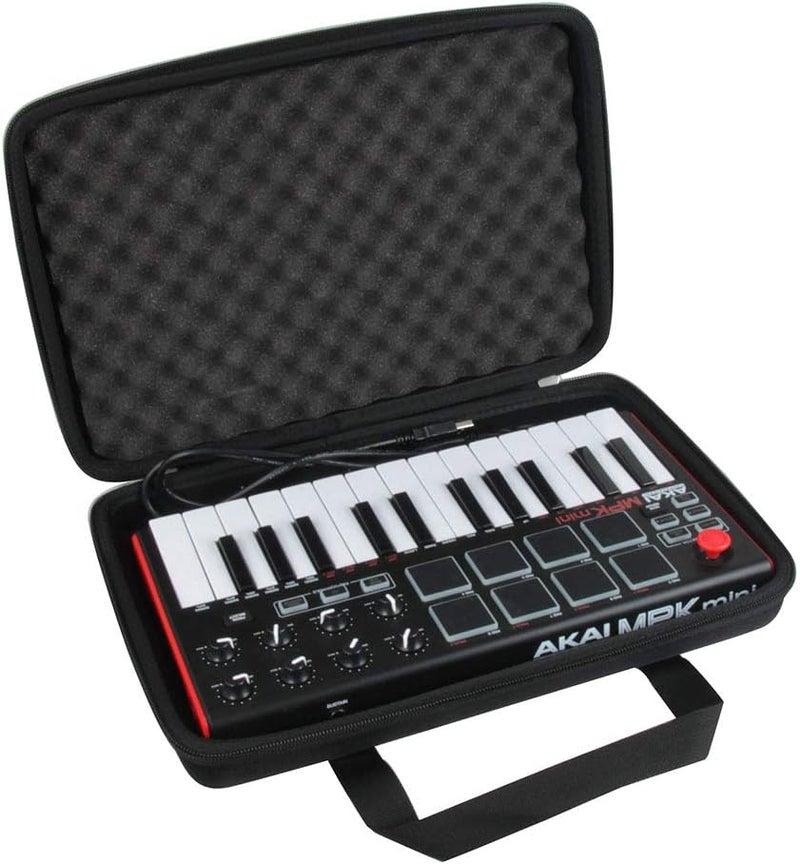 Hermitshell Hard Travel Case for Akai Professional MPK Mini MKII 25-Key Portable USB MIDI Keyboard (Black) - Image 1
