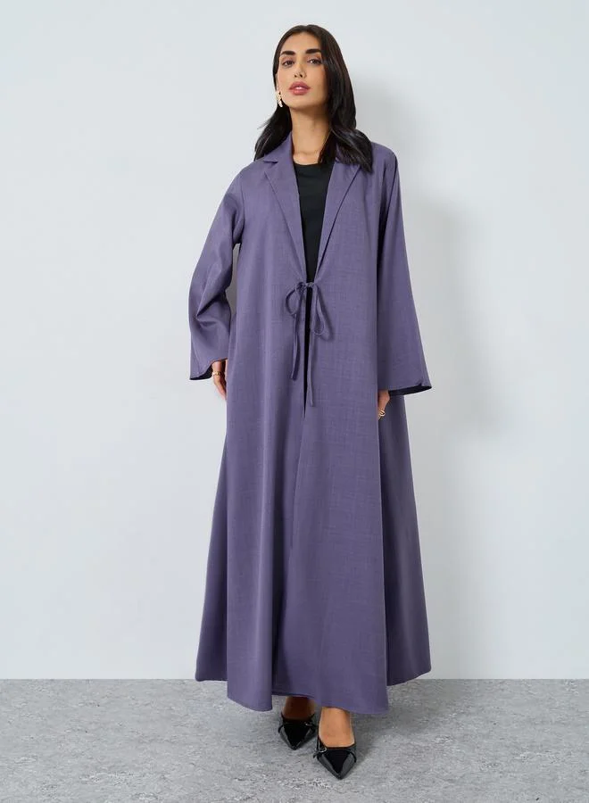 أميرة عباية ميلانج طويلة بياقة وأربطة