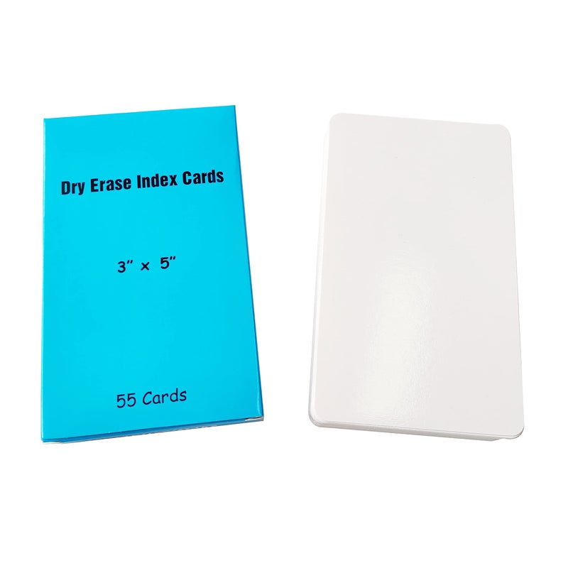 IMAGAME Dry Erase Index Cards, 3â€ x 5â€, 55pcs Laminated Cards, Both Sides Blank, Reusable Dry Erase Note Cards for School, Office, Home, to Do Lists, Multipurpose Index Card Sheets - Image 2