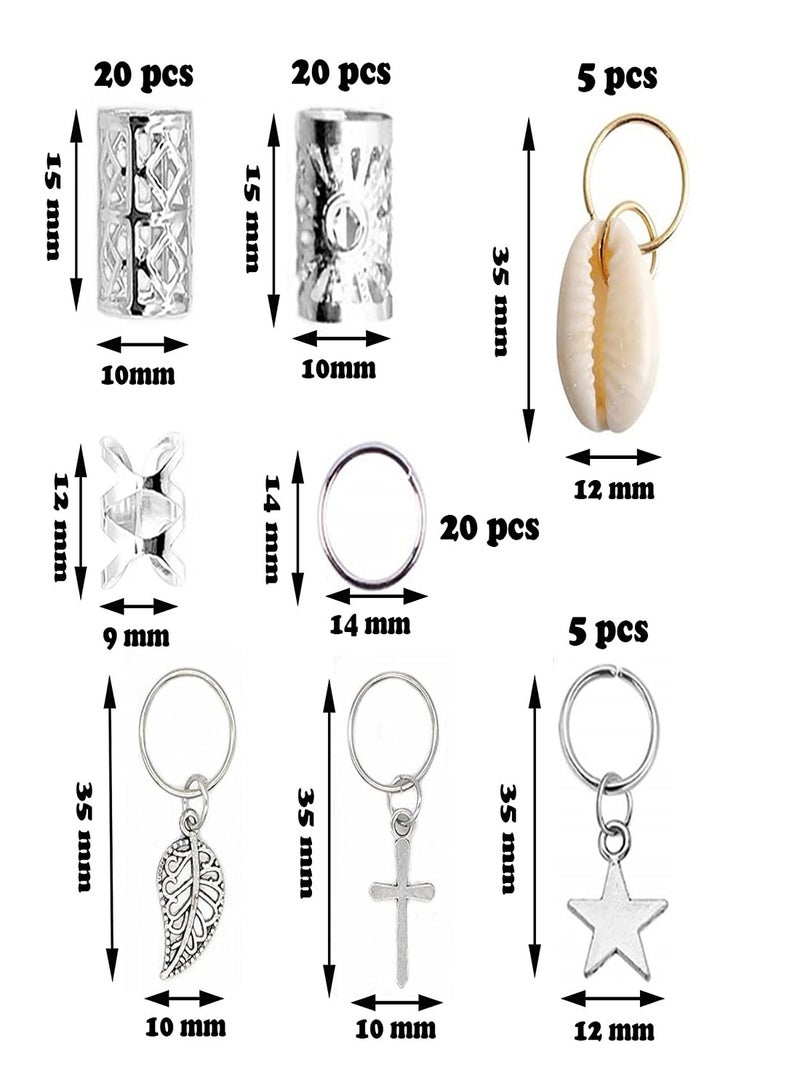Hair Accessories for Women, 100Pcs Aluminum Hair Cuffs and Charms, Adjustable Metal Decorations for Braids and Locs, Stylish Hair Rings and Pendants for Girls - Image 3