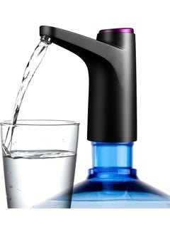 HOME 4 YOU Water Bottle Pump 5 Gallon Water Dispenser Water Pump for 5 Gallon Jug USB Charging Automatic Drinking Water Dispenser Pump Portable Electric Water Dispenser for 2-5 Gallon Bottle Black  - Image 1