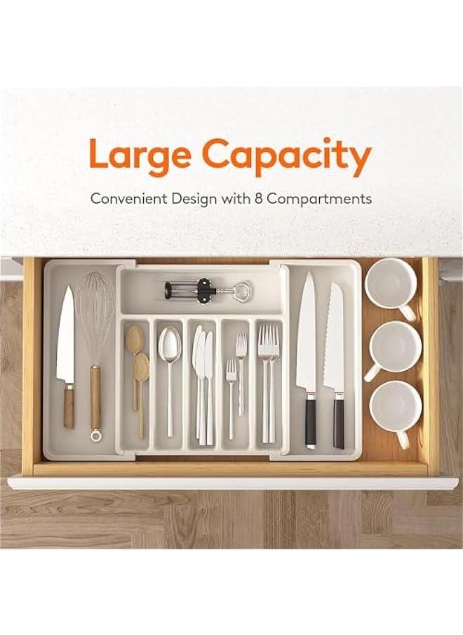 Silverware Drawer Organizer,Expandable Utensil Tray for Kitchen,Adjustable Utensil Organizer,Cutlery Drawer Organizer for Forks,Knives,Multipurpose Kitchen Organizers and Storage (White) - pzsku/ZA13486A54B75ABA7FEA7Z/45/_/1725257704/b1a86a7f-998d-4468-b101-28a52fba7bc6