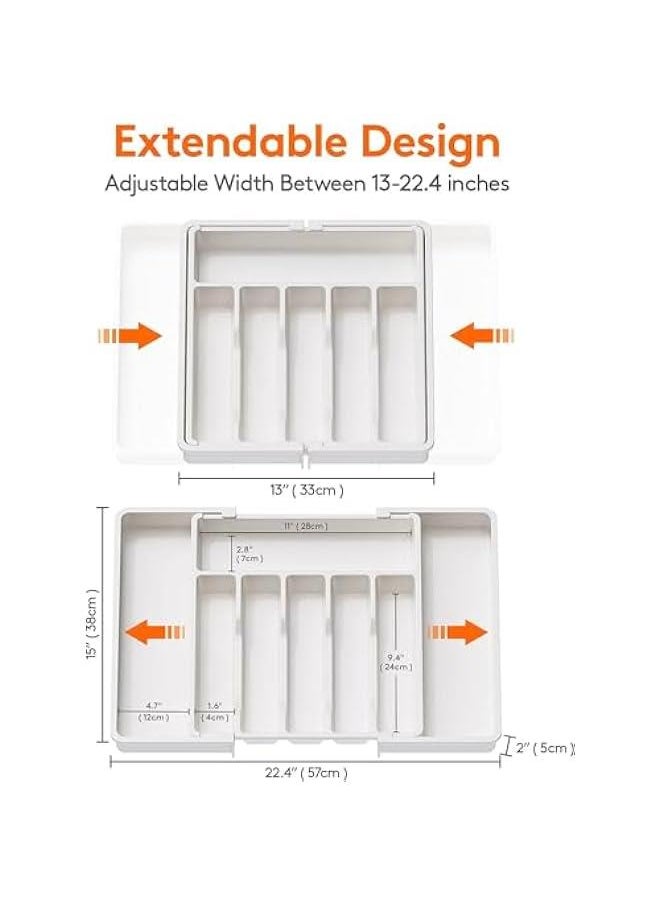 Silverware Drawer Organizer,Expandable Utensil Tray for Kitchen,Adjustable Utensil Organizer,Cutlery Drawer Organizer for Forks,Knives,Multipurpose Kitchen Organizers and Storage (White) - pzsku/ZA13486A54B75ABA7FEA7Z/45/_/1725257761/2957dc53-1a4e-4298-ac8e-3971d4eca872