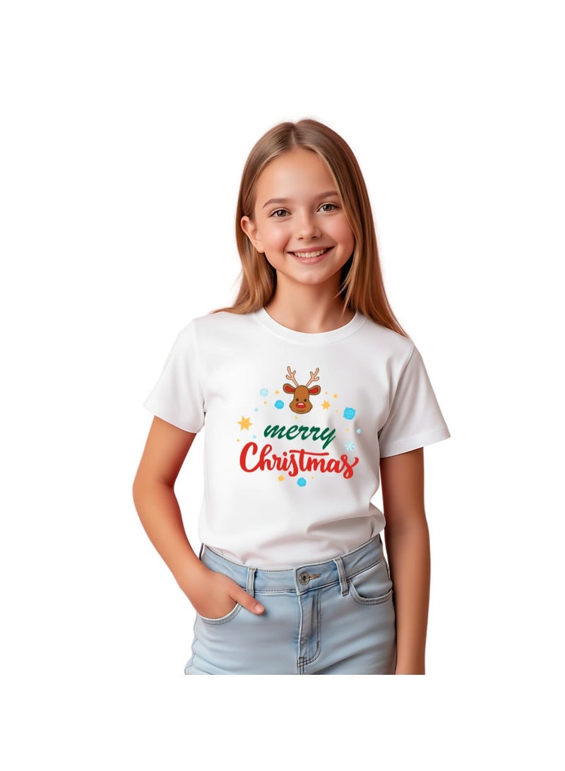 برينت شوب فور مي تي شيرت عيد ميلاد سعيد للأطفال - تي شيرت قطني بأكمام قصيرة للجنسين ورقبة دائرية - ملابس للعطلات للأولاد والبنات - تي شيرت ناعم ومريح للحفلات - Image 2