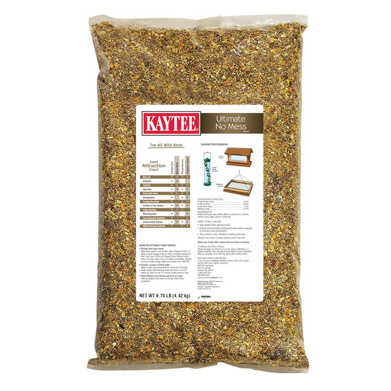 Kaytee Wild Bird Ultimate No Mess Wild Bird Food Seed For Cardinals, Finches, Chickadees, Nuthatches, Woodpeckers, Grosbeaks, Juncos and Other Colorful Songbirds, 9.75 Pound - Image 1
