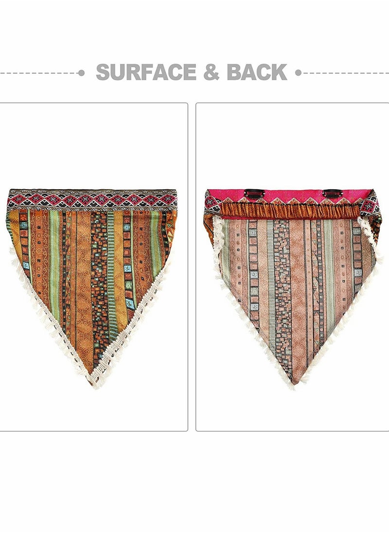 Generic - Hair Bandanas, Head Kerchief, Elastic Hair Scarves, Headband with Fringe Trim Ethnic, Bandana Headband Hair Kerchief with 2 Clips, 3Pcs - Image 1