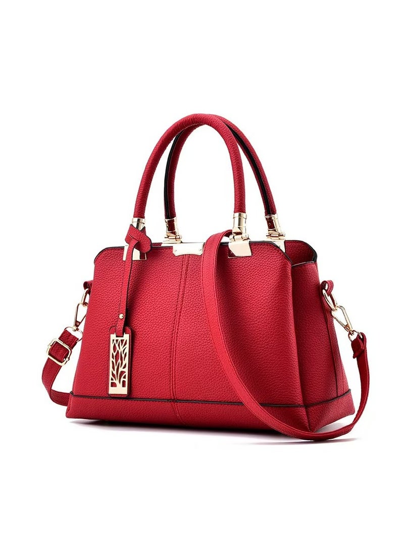 Red leather handbag  - Image 1