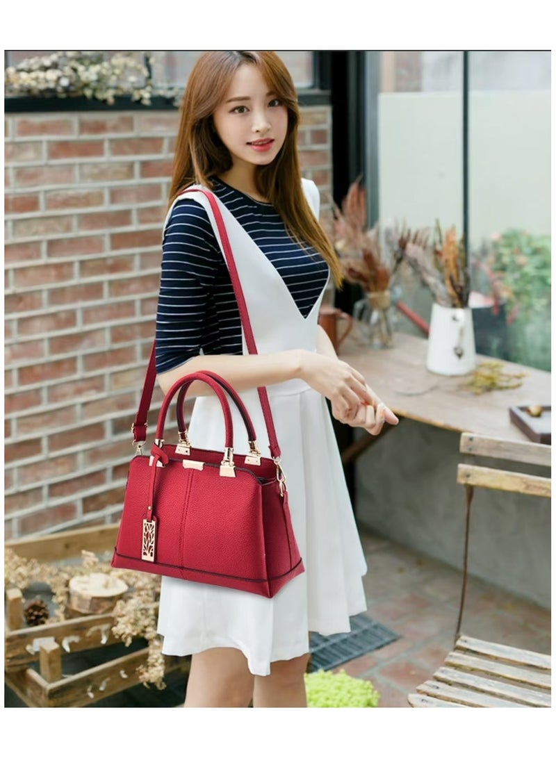 Red leather handbag  - Image 2