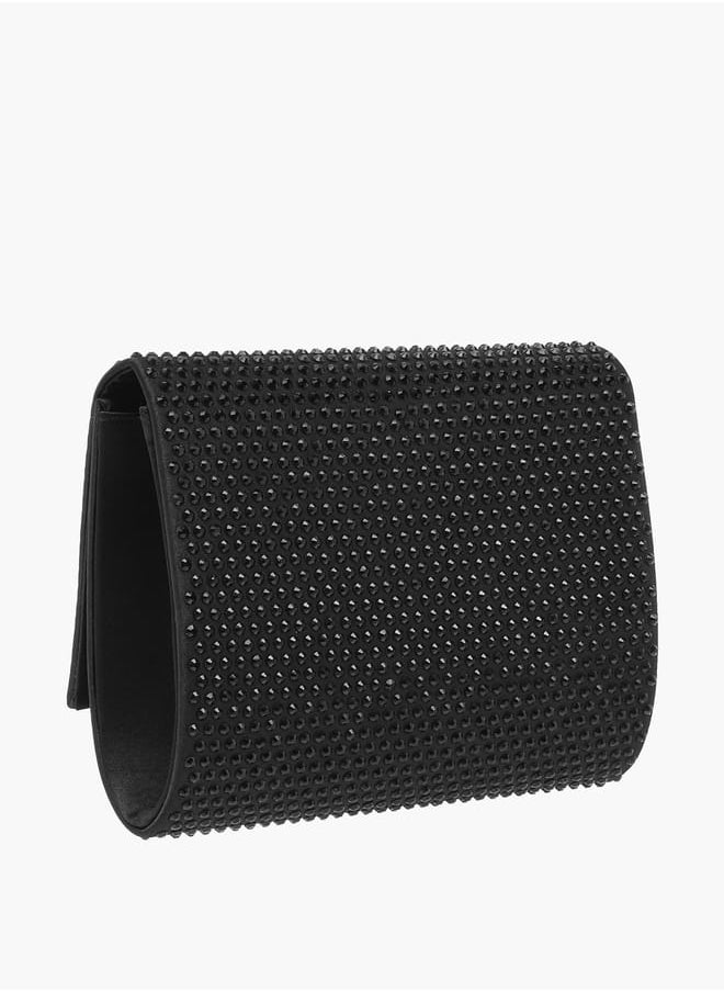 Celeste Women Embellished Crossbody Bag with Button Closure and Chain Strap  - Image 3