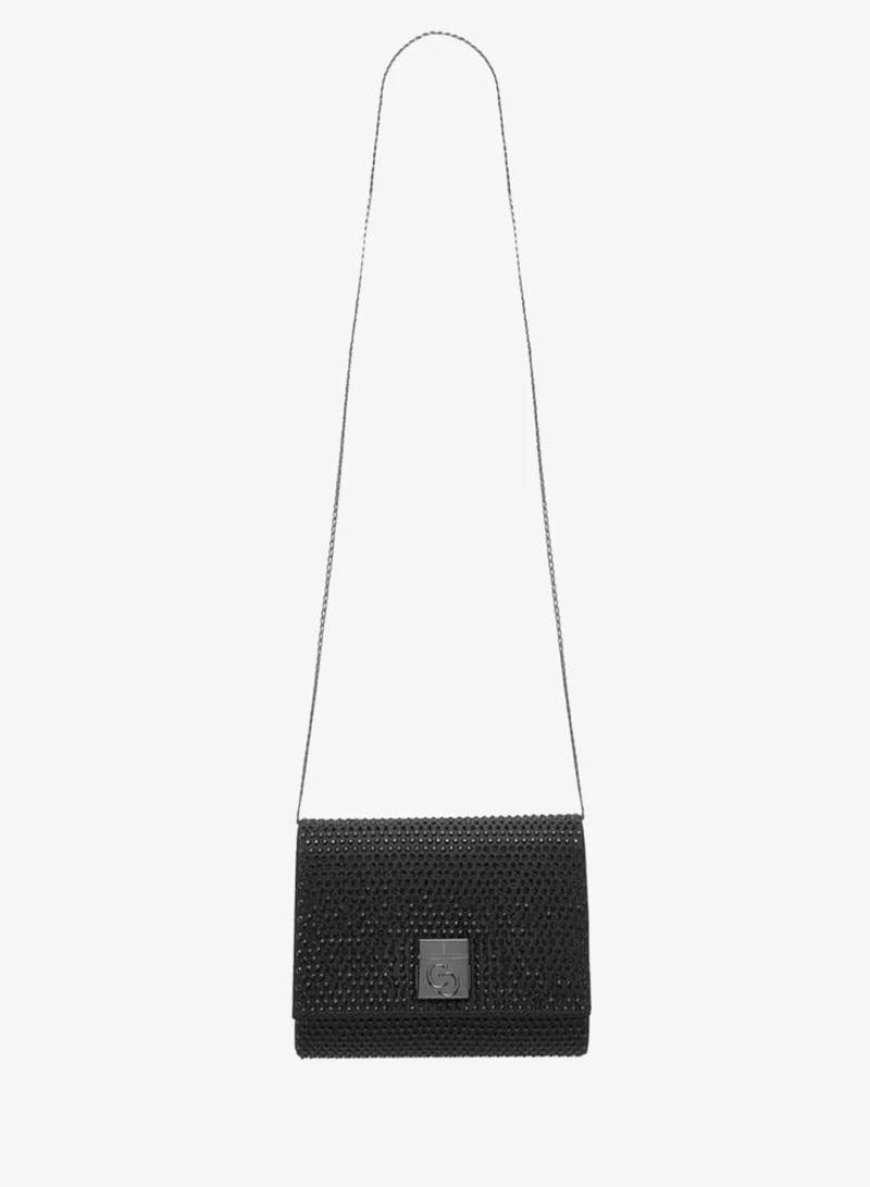 Celeste Women Embellished Crossbody Bag with Button Closure and Chain Strap Ramadan Collection