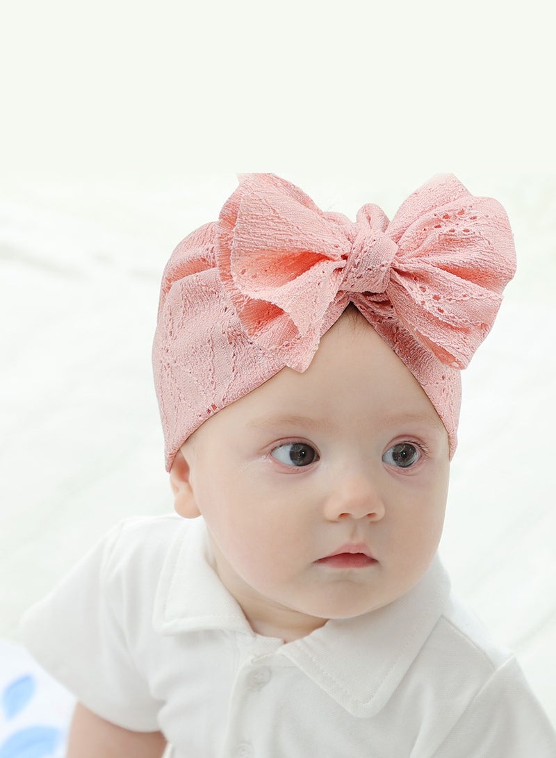 Beirui Baby Head Wrap Hat, Photography Props Accessories, Breathable Soft Big Bow Hat, Baby Girl Toddler Hat Children's Cute Toddler Hat 4Pack  - Image 4