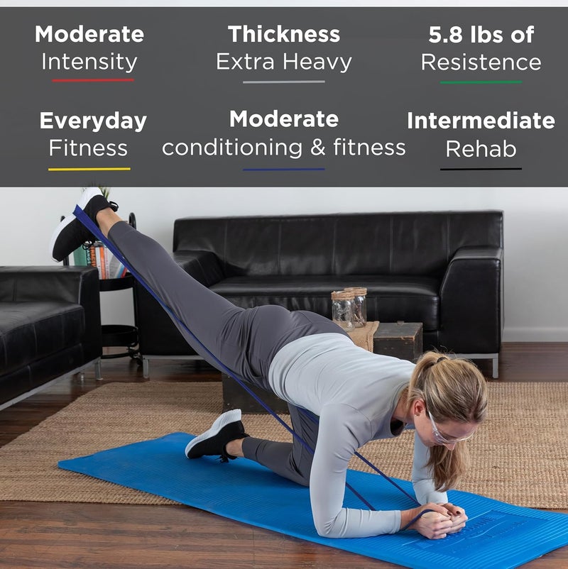 THERABAND Professional Latex Resistance Band - 6 Ft Blue Extra Heavy for Upper & Lower Body Exercise, Physical Therapy, Pilates, Home Workouts - Image 2