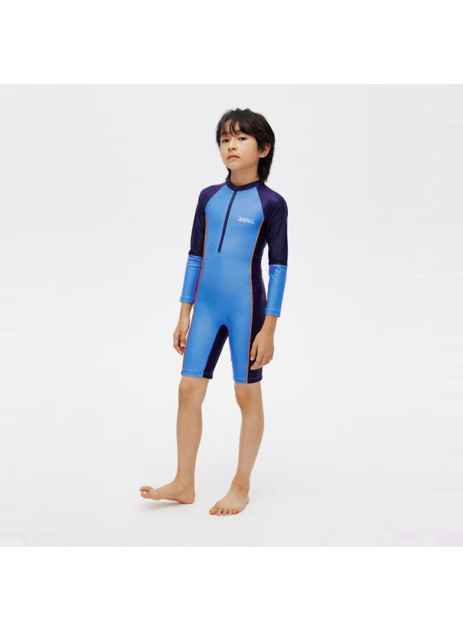 Annil Kids' Uni One-piece Swimsuit Set Summer Paradise Blue 160 - Image 1