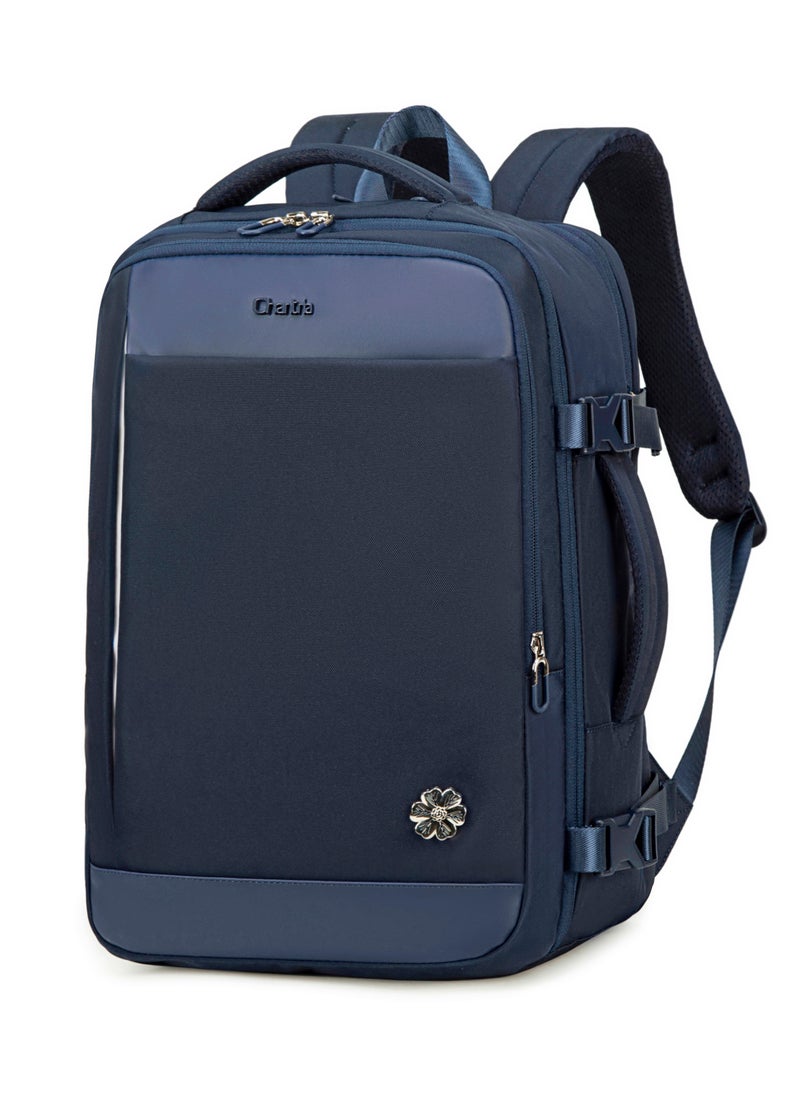 Chantria Expandable Premium Travel Backpack Water Resistant Multifunctional Backpack with Built in USB port and Headphone Jack for Women, CB00606- Blue  - Image 2