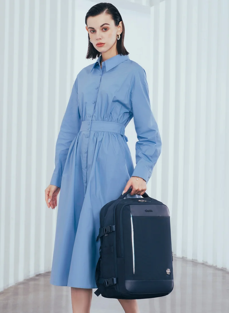 Chantria BLUE Expandable Premium Travel Backpack Water Resistant Multifunctional Backpack with Built in USB port and Headphone Jack for Women, CB00606- Blue  | Best Price UAE