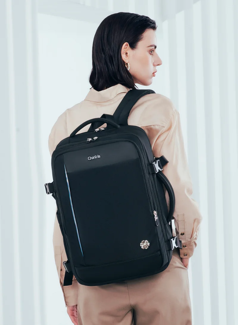 Chantria BLUE Expandable Premium Travel Backpack Water Resistant Multifunctional Backpack with Built in USB port and Headphone Jack for Women, CB00606- Blue  | Best Price UAE