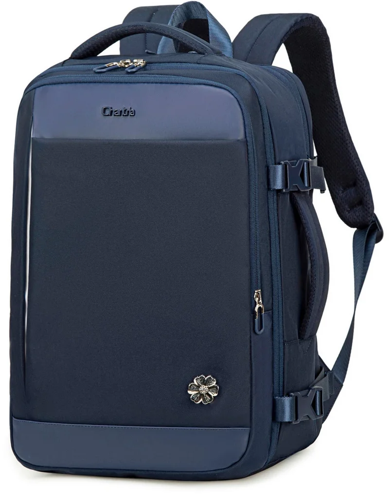 Chantria Expandable Premium Travel Backpack Water Resistant Multifunctional Backpack with Built in USB port and Headphone Jack for Women, CB00606- Blue