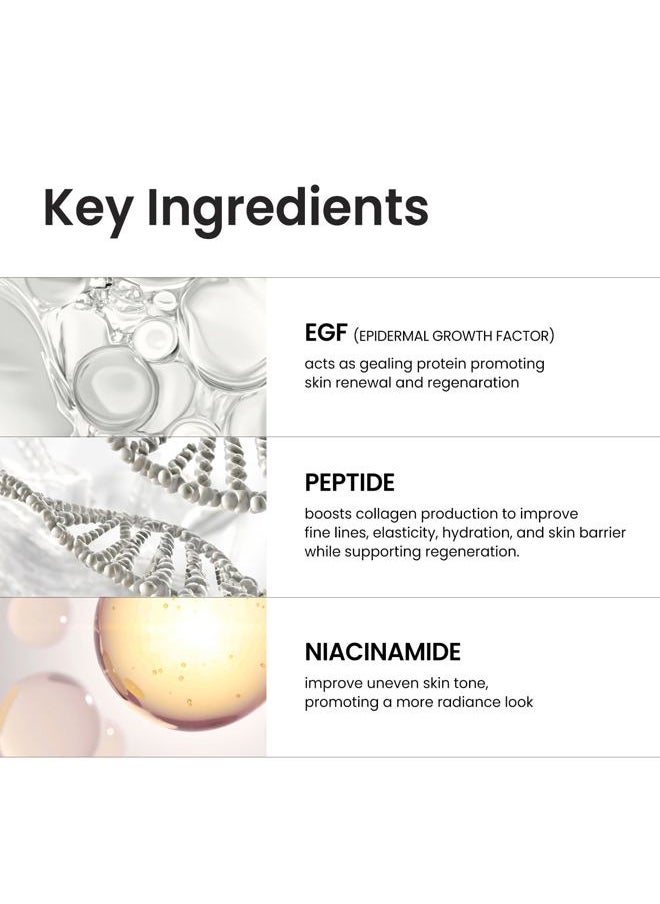 coxir INTENSIVE EGF PEPTIDE SERUM l EGF(Epidermal Growth Factor), Peptide, Niacinamide, Collagen l Firming l Korean Skincare (1.69 Fl Oz (Pack of 1))  - Image 4