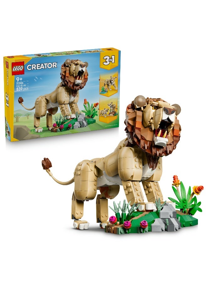 LEGO Creator 3 in 1 Wild Animals: Majestic Lion 31386 Building Toy Set (1074 Pieces) - Image 1