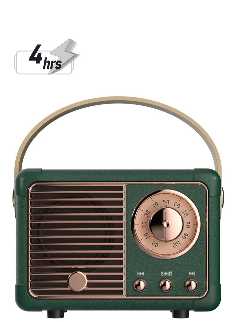 Bluetooth Speaker Mini Wireless Speaker,Outdoor Portable with Crystal Clear Stereo Sound Rich Bass, Retro for iPhone, Android Devices and Tablet Green - Image 1