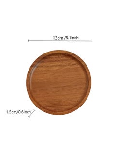Y&D Wooden Coaster Bowl Mat 13cm Tea Set Coffee Cup Desktop Heat Insulation Mat Round Solid Wood Non-slip Wooden Coaster-Round 13cm * 13cm * 1.5cm  - Image 2
