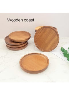 Y&D Wooden Coaster Bowl Mat 13cm Tea Set Coffee Cup Desktop Heat Insulation Mat Round Solid Wood Non-slip Wooden Coaster-Round 13cm * 13cm * 1.5cm  - Image 4