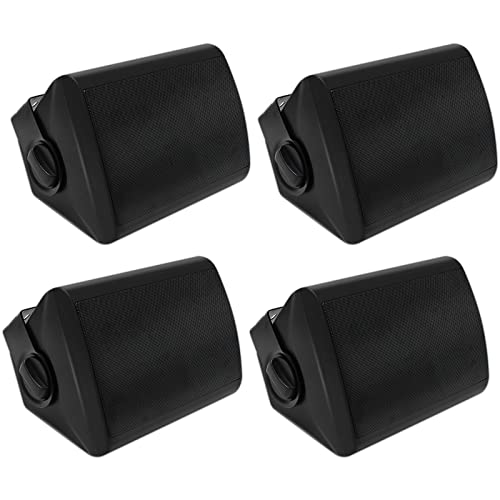 Herdio 525 Inches 600 Watts Passive Indoor Outdoor Speakers Wired WaterproofWall Mount Speakers with Loud Volume Suitable for PatioGarden Home TheaterBlack 2 Pairs - Image 1