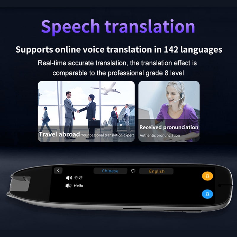 Dictionary Translation Pen Scan Reader Device Text Scanning Reading Translator WiFi/BT Connection 142 Languages Online Photo Translate Languages Chinese/English/Japanese/Korean Voice Translation - Image 3