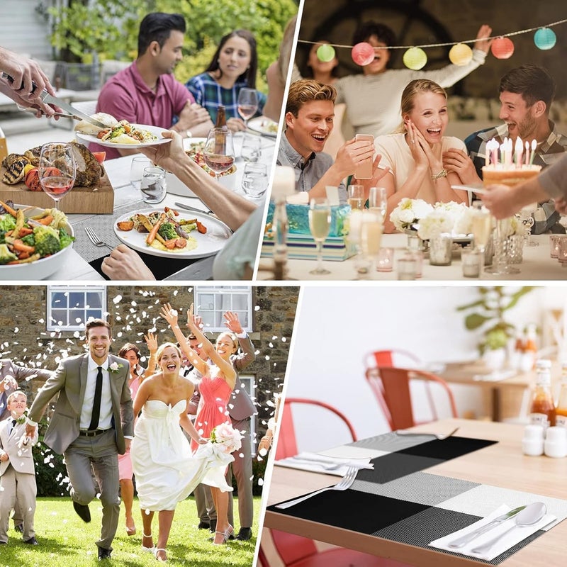 MENOVAS Place Mats Set of 6 Placemats for Dining Table HeatResistant Placemats Stain Resistant Washable PVC Table Mats Kitchen Table Mats 6 - Image 5