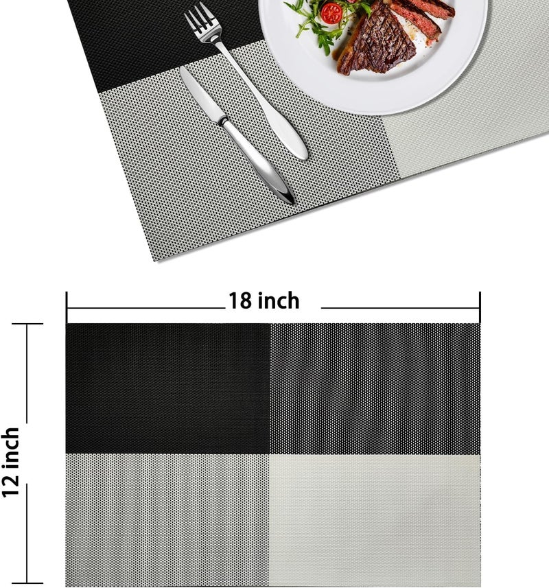 MENOVAS Place Mats Set of 6 Placemats for Dining Table HeatResistant Placemats Stain Resistant Washable PVC Table Mats Kitchen Table Mats 6 - Image 2