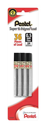 Pentel® Super Hi-Polymer Fine Line Lead Refills, 0.5 mm, 2H Hardness, Pack Of 36 - Image 4