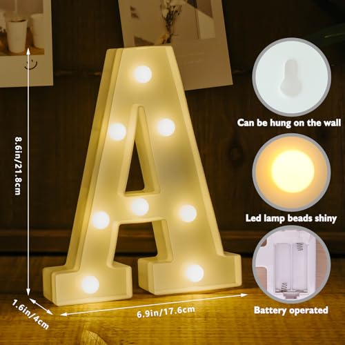 IFDGCTK Light Up Letters Led Letter Lights 26 Alphabet Decorative Lighted Letter Battery Powered Led Marquee Letters for Party Bar Night Light Home DecorA - Image 3