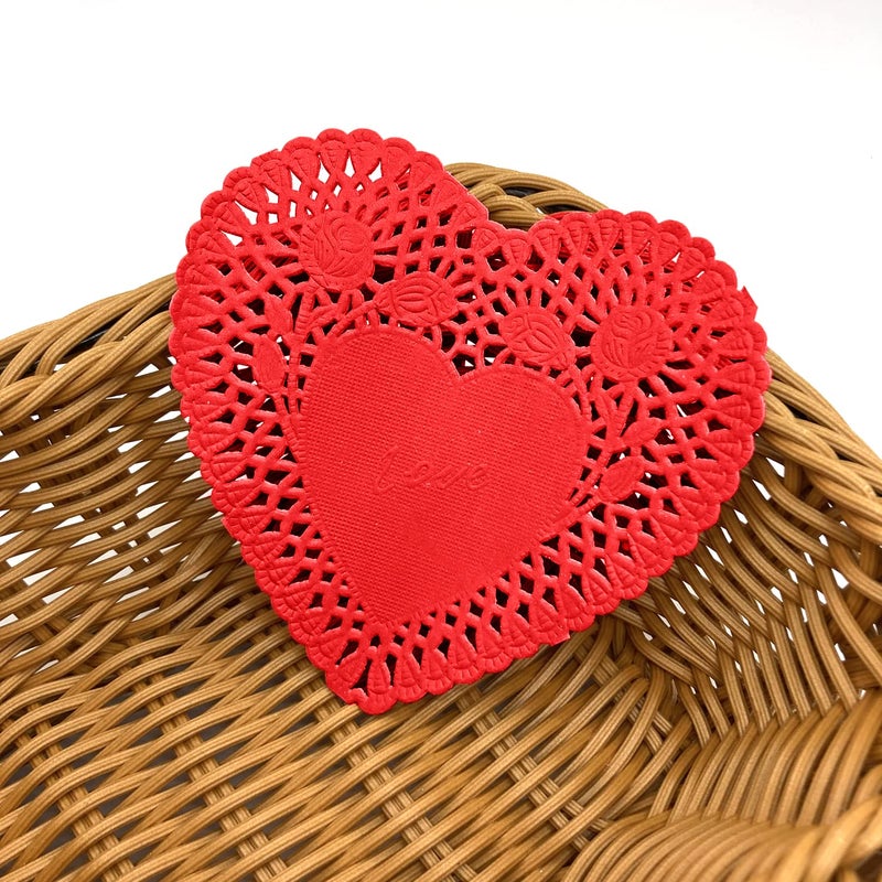 FUGUIR 180 Pcs 4 Inch Mini Valentine Heart Doilies Heart Shaped Paper Lace Doilies with 3 Colors Red Pink White Valentine Craft Gift Set for Wedding Birthday Party Decoration - Image 2
