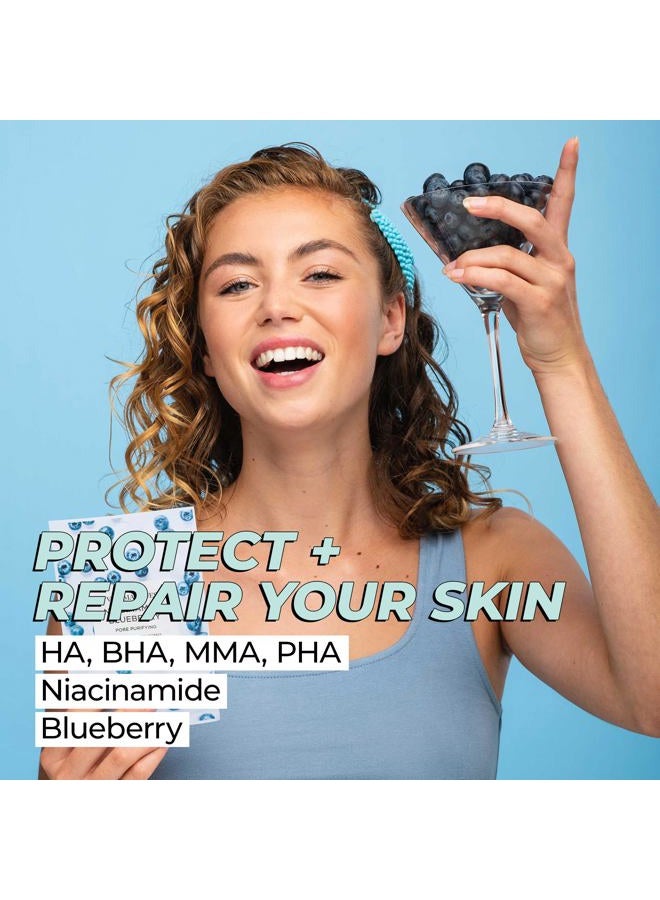 Vitamasques Niacinamide Blueberry Face Sheet Mask - Pore Purifying Korean Face Mask Improves Uneven Skin Tone & Reduces Blemishes - Natural & Biodegradable - Vegan, Free from Parabens & Gluten - Image 3