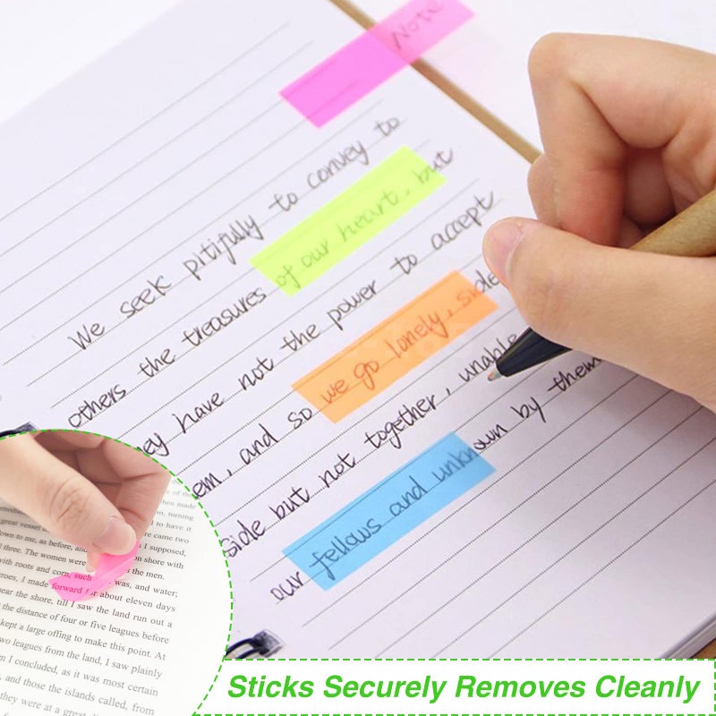 KICNIC Page Markers Colored Sticky Tabs 1600 Pcs, Translucent Arrow Flags for Page Marking, Fluorescent Index Tab Stickers for Notebooks, Small Sticky Notes Flags [8 Colors, 8 Sets] - Image 5