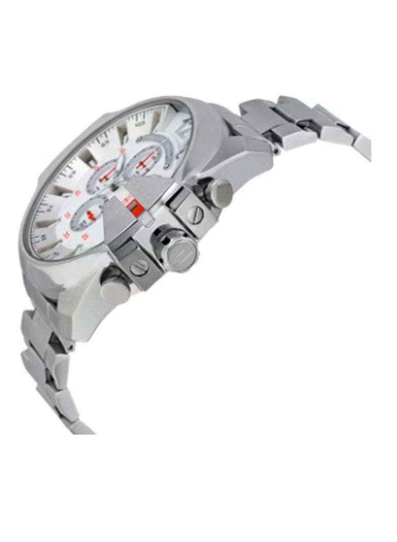 DIESEL DIESEL Men's Mega Chief Round Shape Stainless Steel Chronograph Wrist Watch 54 mm - Silver - DZ4328  - Image 3