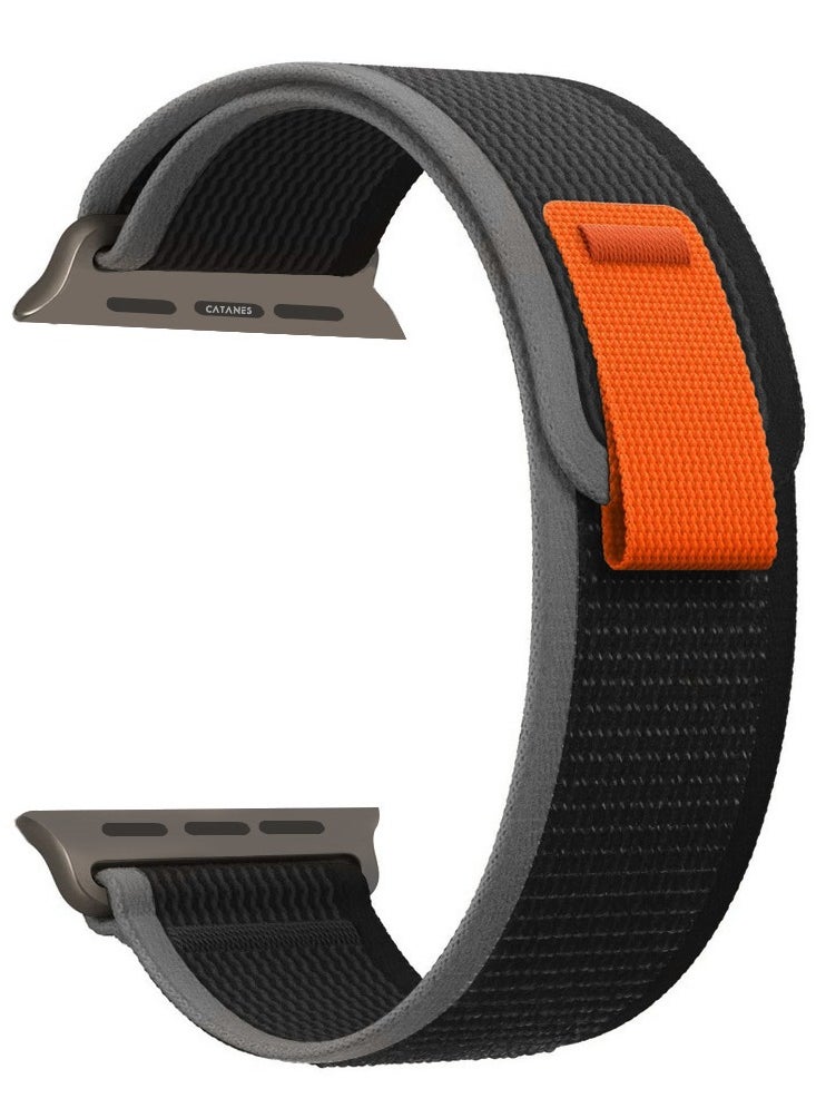CATANES - 2 Packs For Apple iWatch Bands Nylon Alpine and Trail Bands Compatible With Apple iWatch For Men Women Replacement Strap 49mm 45mm 44mm 42mm For iWatch Series Ultra/8/7/6/5/4/3/2/1/SE Black - Image 1