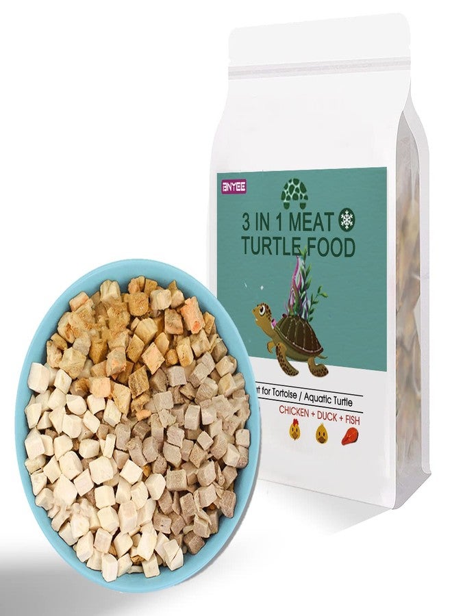 BNYEE 3 in 1 Meat Turtle Food - Chicken & Duck & Fish Meat Natural Freeze Dried Human-Grade Turtle Treats (8 OZ) - Image 1