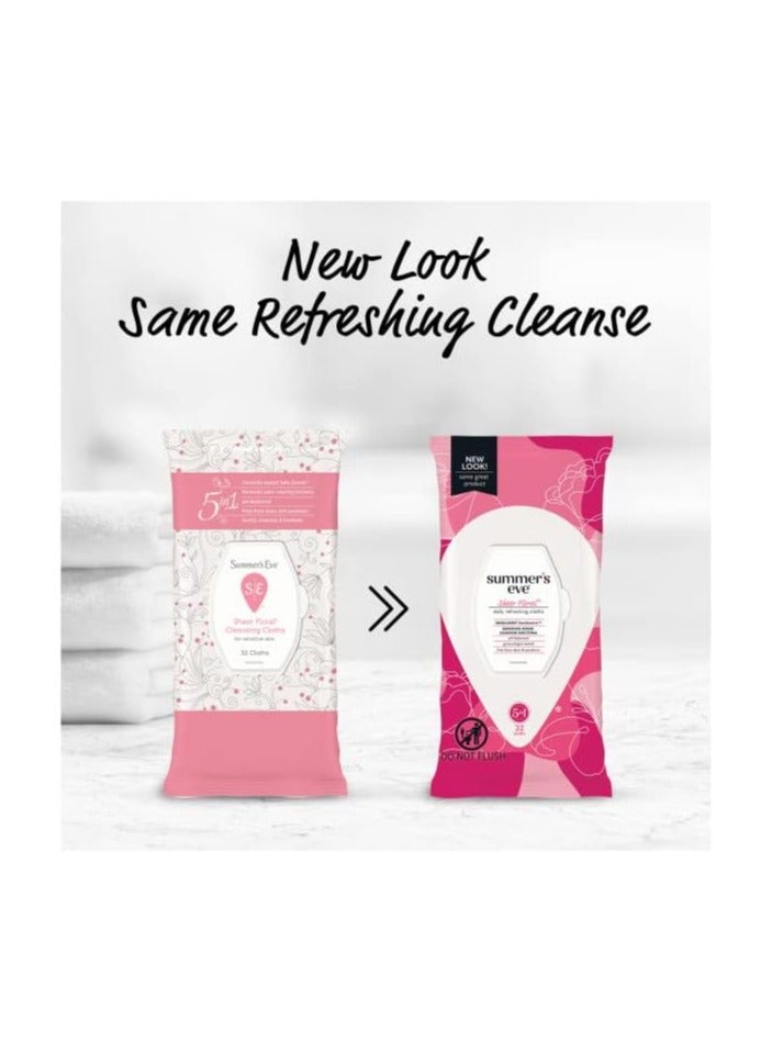 سمرز إيف مناديل سمرز إيف شير فلورال اليومية للنساء، تزيل الروائح، متوازنة الحموضة، 32 منديلًا - Image 4