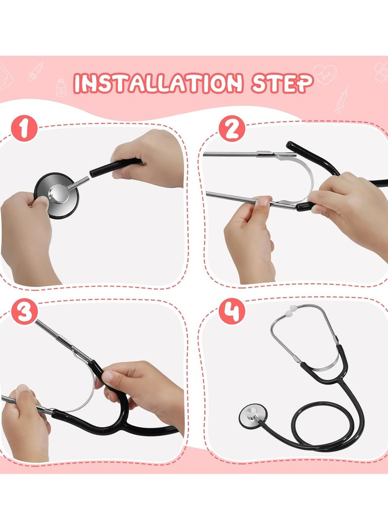 Scrolls Real Working Stethoscope Dual Head Stethoscope For Children Kids Role Play Listening To Heartbeat Functional Toy Gifts- Grey - Image 4