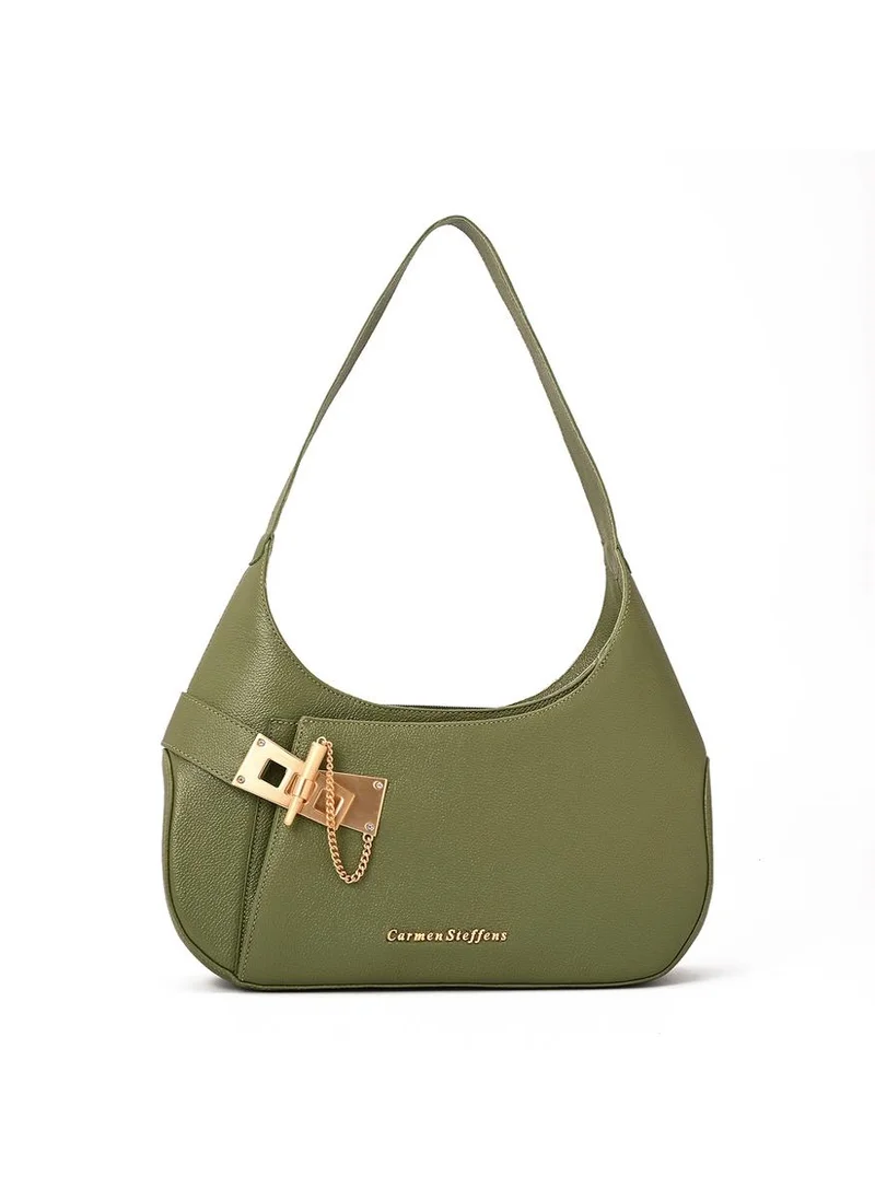 Carmen Steffens Hobo Bag Golden Clasp Military