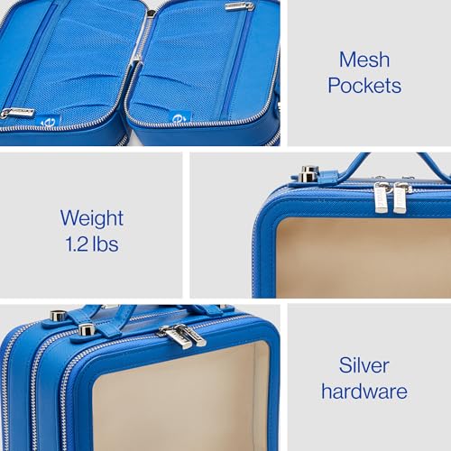 ETOILE Small Twin Cosmetic Case Cobalt Dual Compartment Cosmetic Beauty Organizer Toiletry Case - Image 3