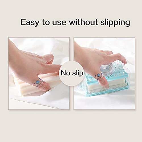 LEAWALL Plastic 2 in 1 Soap Dispenser with Sawtooth Roller,Foaming Soap Box,Dishwashing Soap Bar Box with Drain Holes&Spring,Multifunctional Soap Dish for Home Bathroom Kitchen Countertop(Multicolor) - Image 2