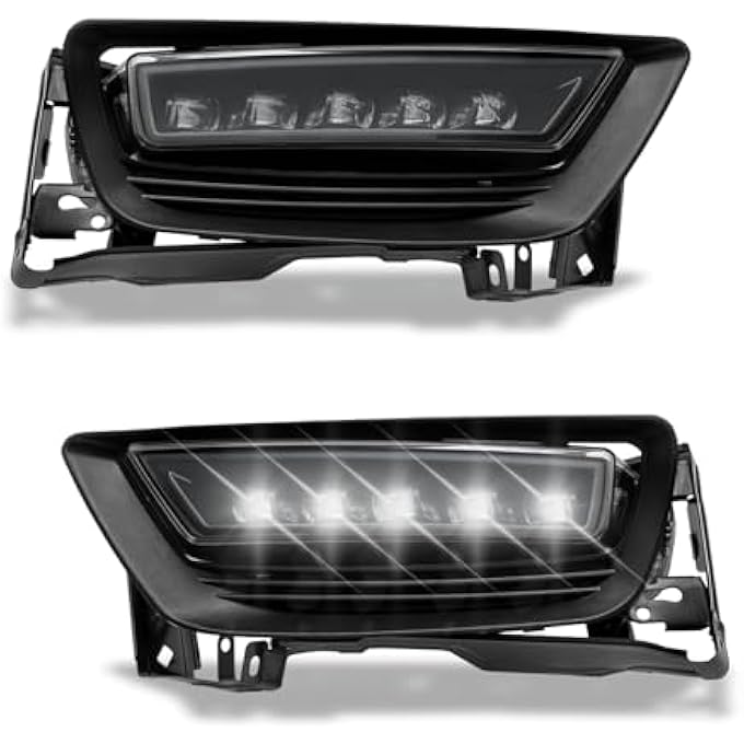 بوكسلايت مصابيح ضباب LED مناسبة لسيارة هوندا أكورد سيدان 4 أبواب موديلات 2013 و2014 و2015، زوج واحد من مصابيح القيادة الأمامية مع مفتاح تشغيل/إيقاف تشغيل عدسة شفافة - Image 1