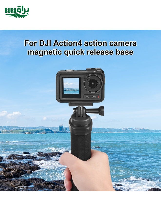 BURAQ For DJI Osmo Action 5 Pro / 4 / 3 PULUZ Magnetic Quick Release Base Expansion Mount (Black)  - Image 2