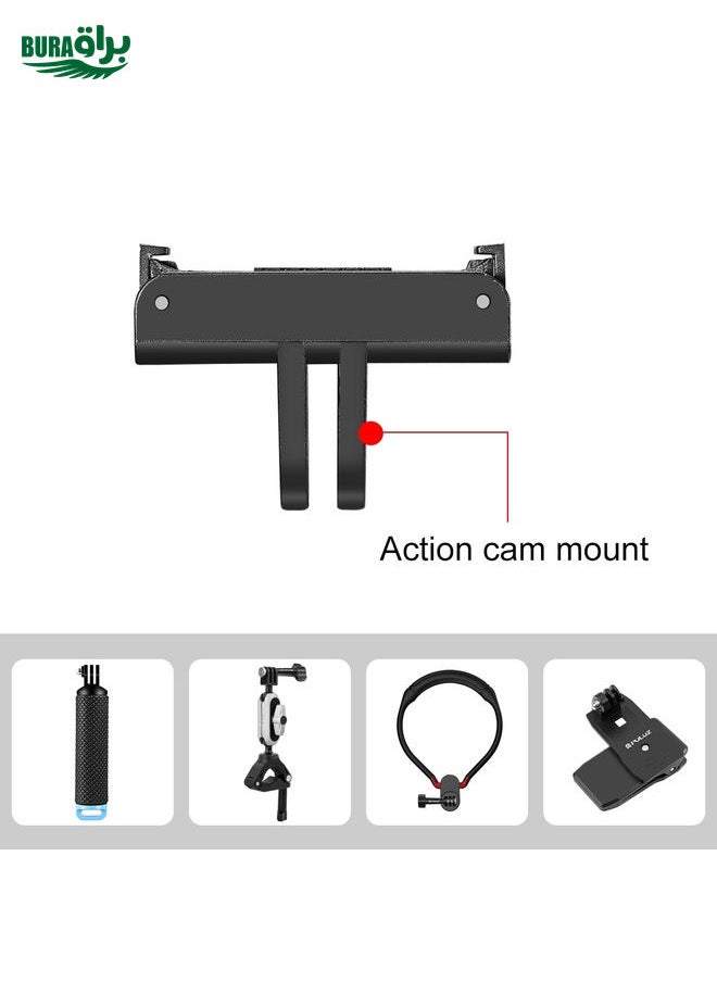 BURAQ For DJI Osmo Action 5 Pro / 4 / 3 PULUZ Magnetic Quick Release Base Expansion Mount (Black)  - Image 4