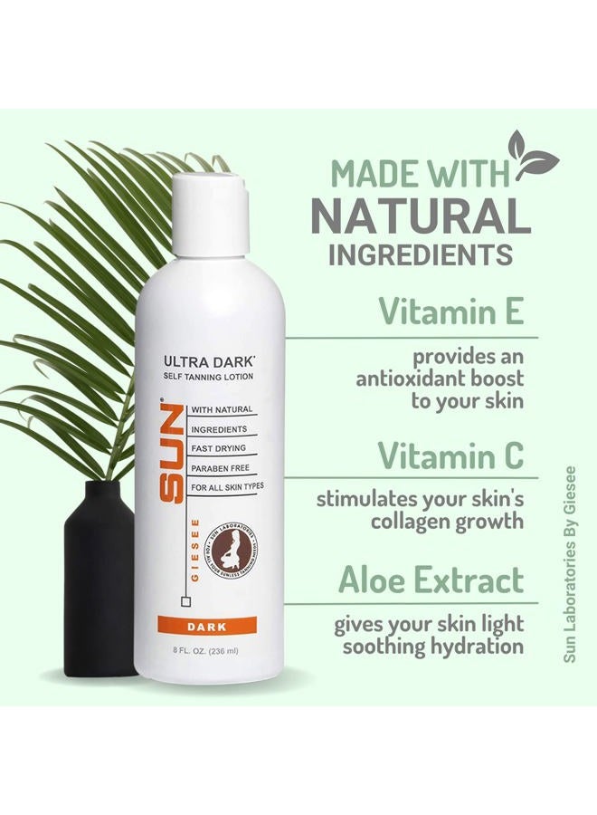 SUN LABORATORIES Ultra Dark Self Tanning Lotion Set Self Tanner - Natural Sunless Tanning Lotion, Body and Face for Bronzing and Golden Tan - Dark Sunless Bronzer (Packaging May Very) - Image 3